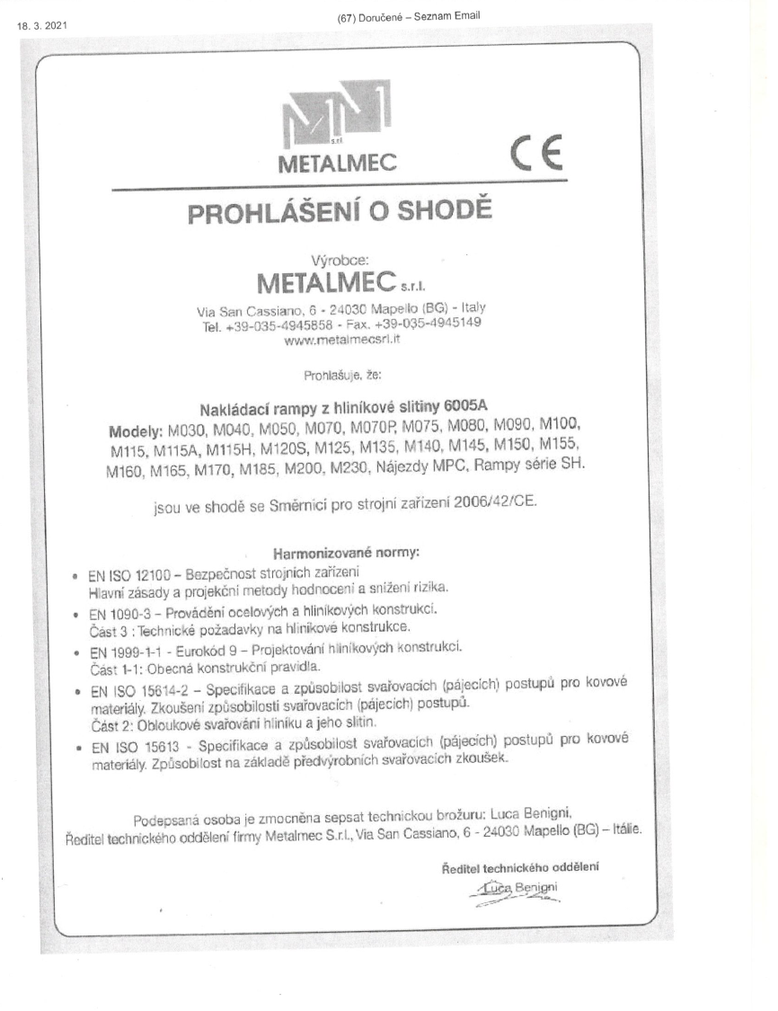 CERTIFIKÁT NÁJEZDŮ METALMEC